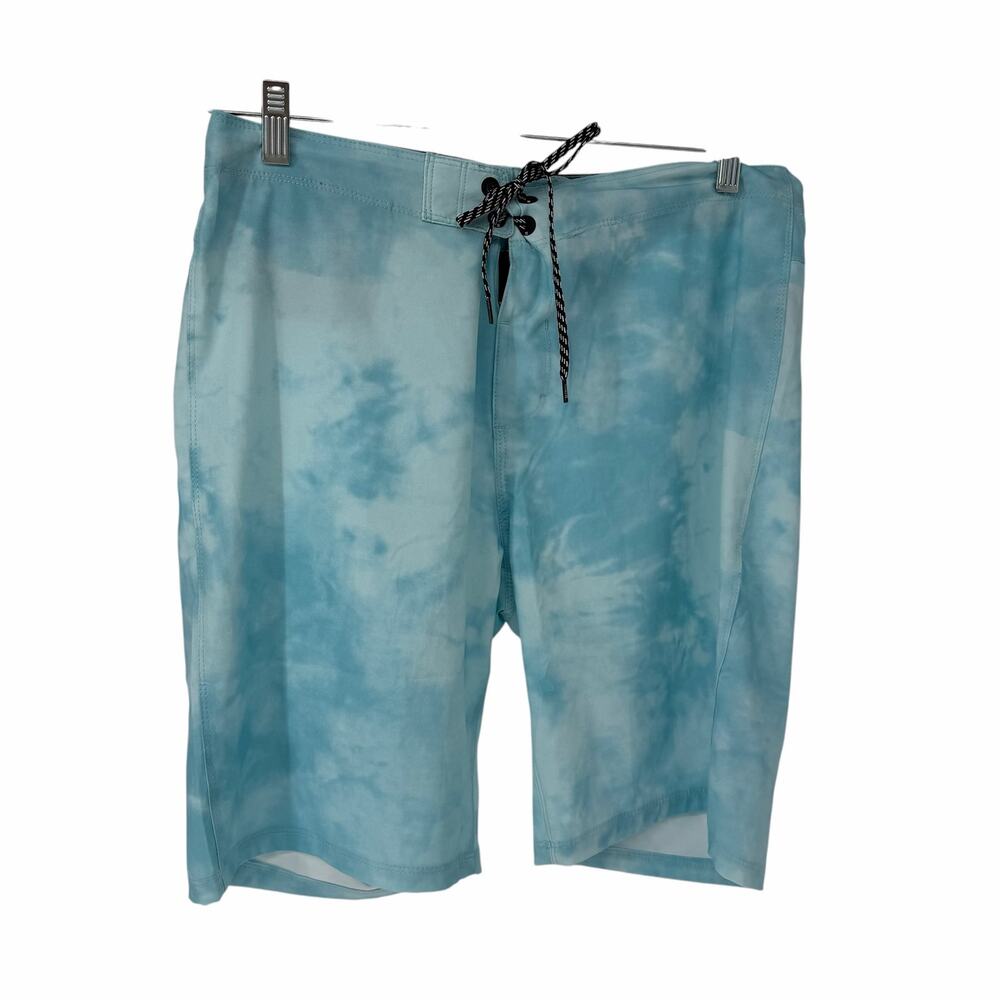 Hurley Surf Brand Surfing Light Blue Tie-dye Board Shorts Sz 32